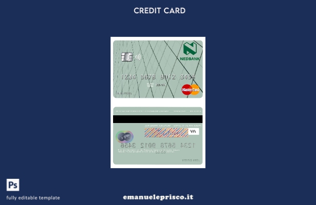 modello di carta mastercard Lesotho Nedbank in stile verificato